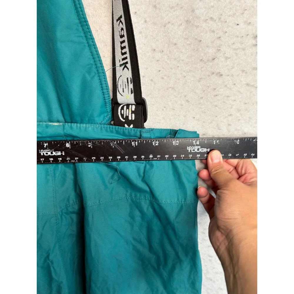 Kamik Kids Teal Insulated Snow Pants Bib Suspenders Size 12 KWU8360 Ski Trousers